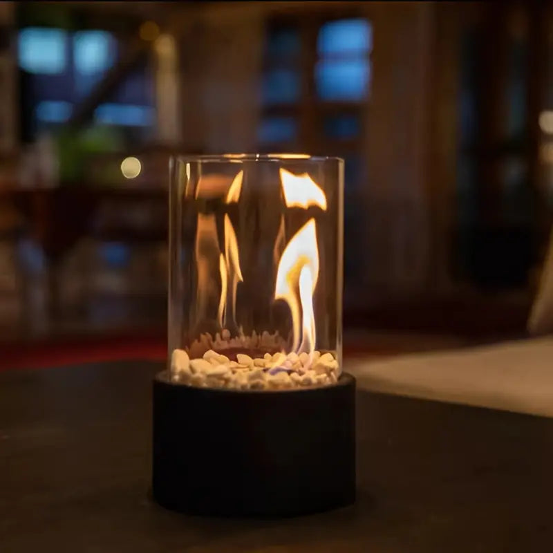 Cheminée de table à l'éthanol en verre, trois tailles