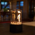 Cheminée de table à l'éthanol en verre, trois tailles