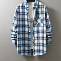 Chemise à carreaux homme, cinq coloris, du S au XL, bleu ciel