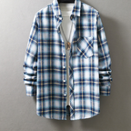 Chemise à carreaux homme, cinq coloris, du S au XL, bleu ciel