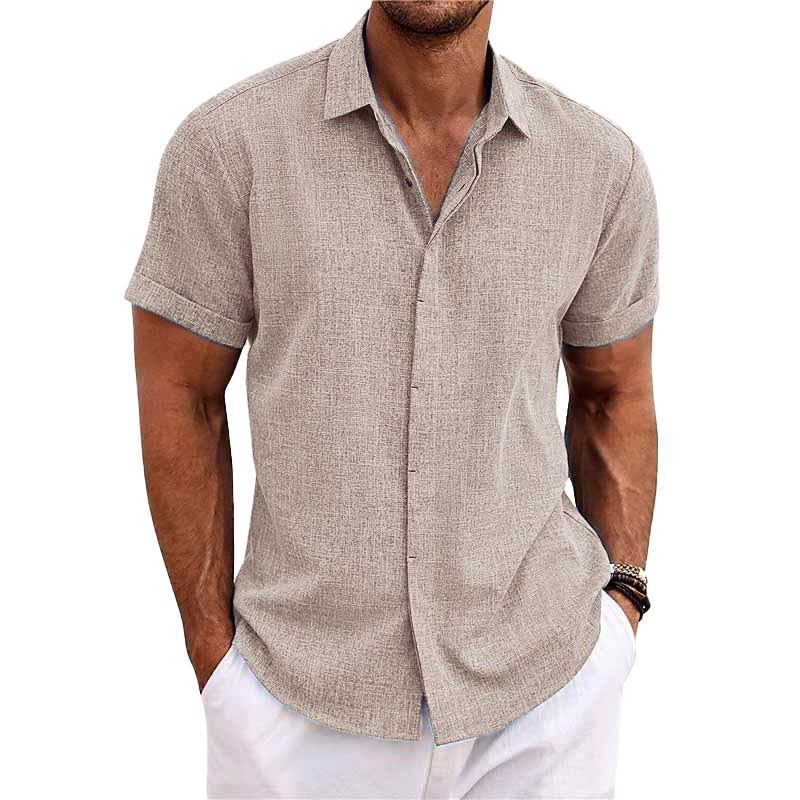 Chemise homme à manches courtes, neuf coloris, du S au 3XL, kaki