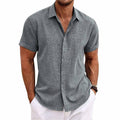 Chemise homme à manches courtes, neuf coloris, du S au 3XL, gris
