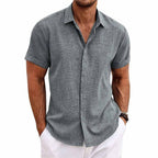 Chemise homme à manches courtes, neuf coloris, du S au 3XL, gris