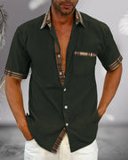 Chemise manches courtes homme coupe ajustée, neuf coloris, vert