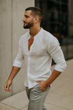 Chemise homme à manches 3/4, coupe fluide, sept coloris
