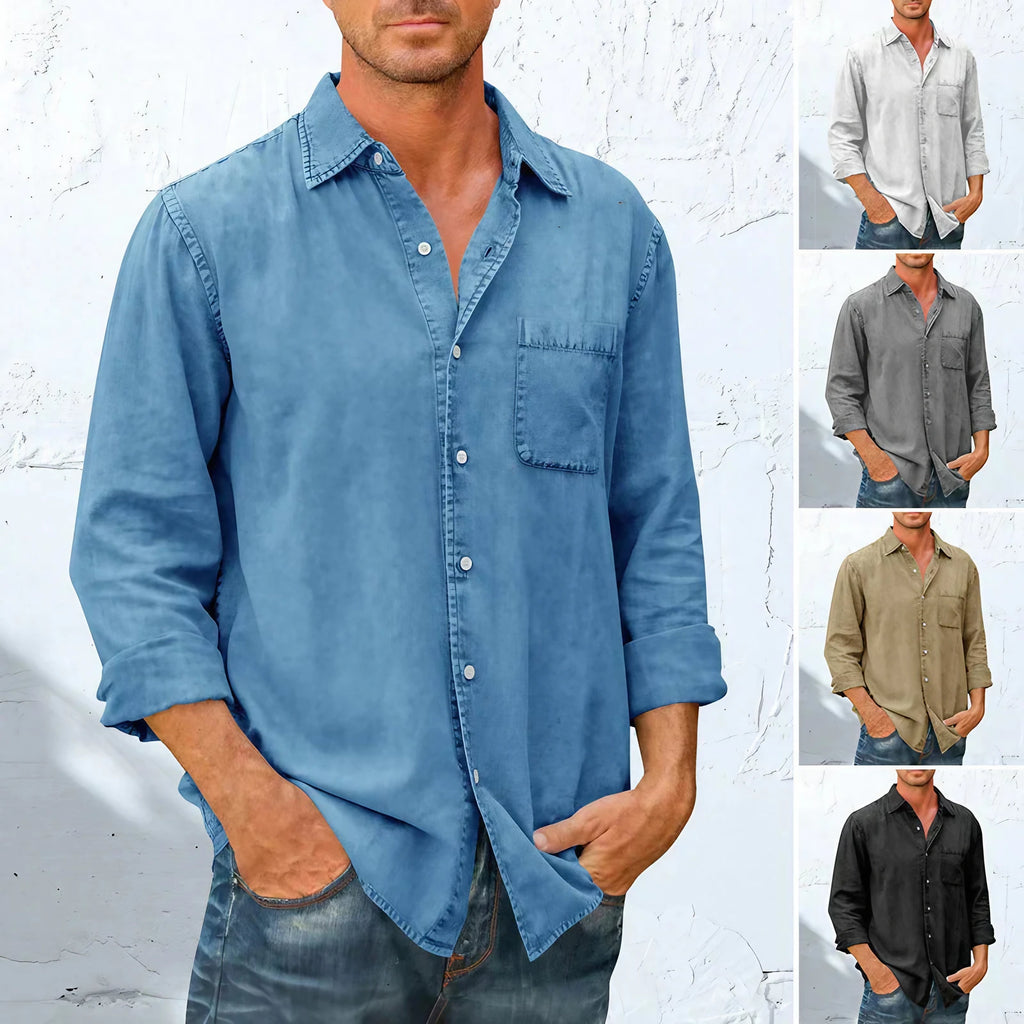 Chemise homme boutonnée coupe classique, cinq coloris