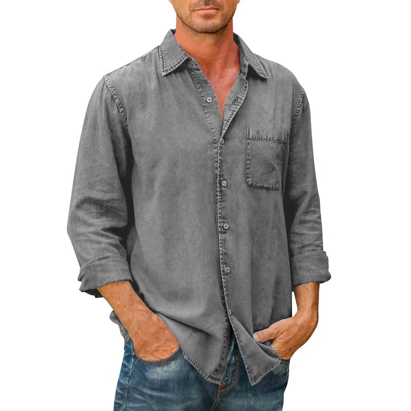 Chemise homme boutonnée coupe classique, cinq coloris