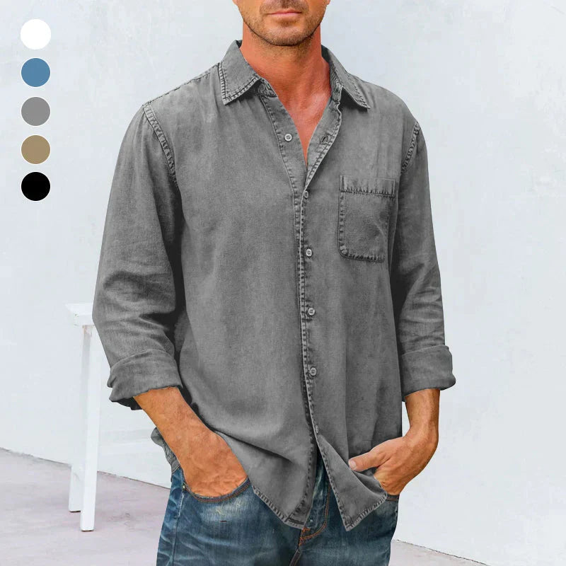Chemise homme boutonnée coupe classique, cinq coloris