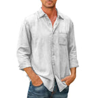 Chemise homme boutonnée coupe classique, cinq coloris, blanc