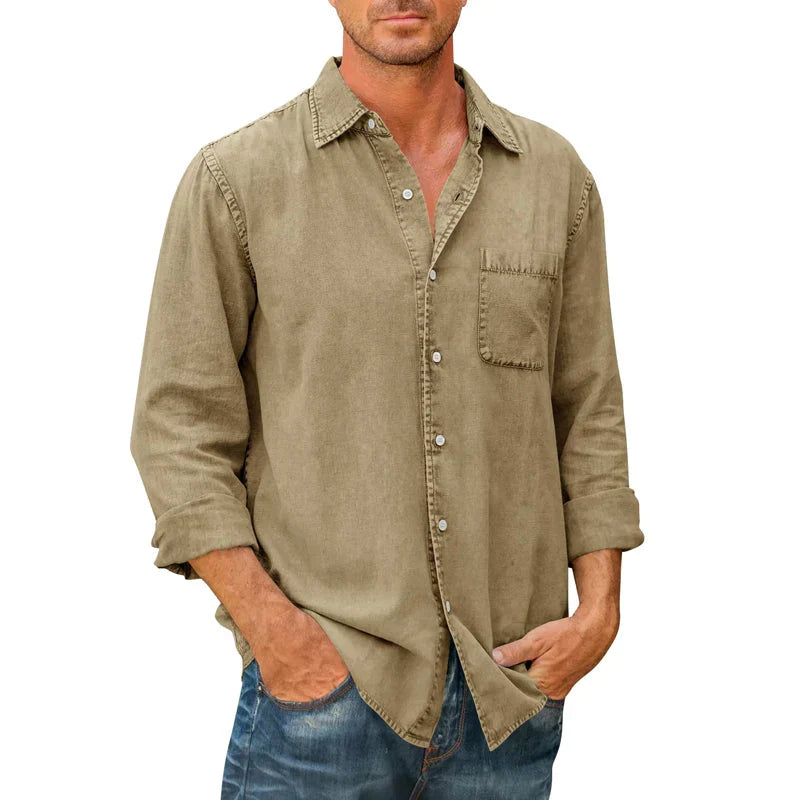Chemise homme boutonnée coupe classique, cinq coloris