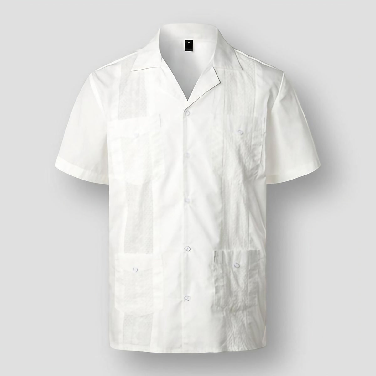 Chemise brodée homme à quatre poches, dix coloris, du S au XL, blanc