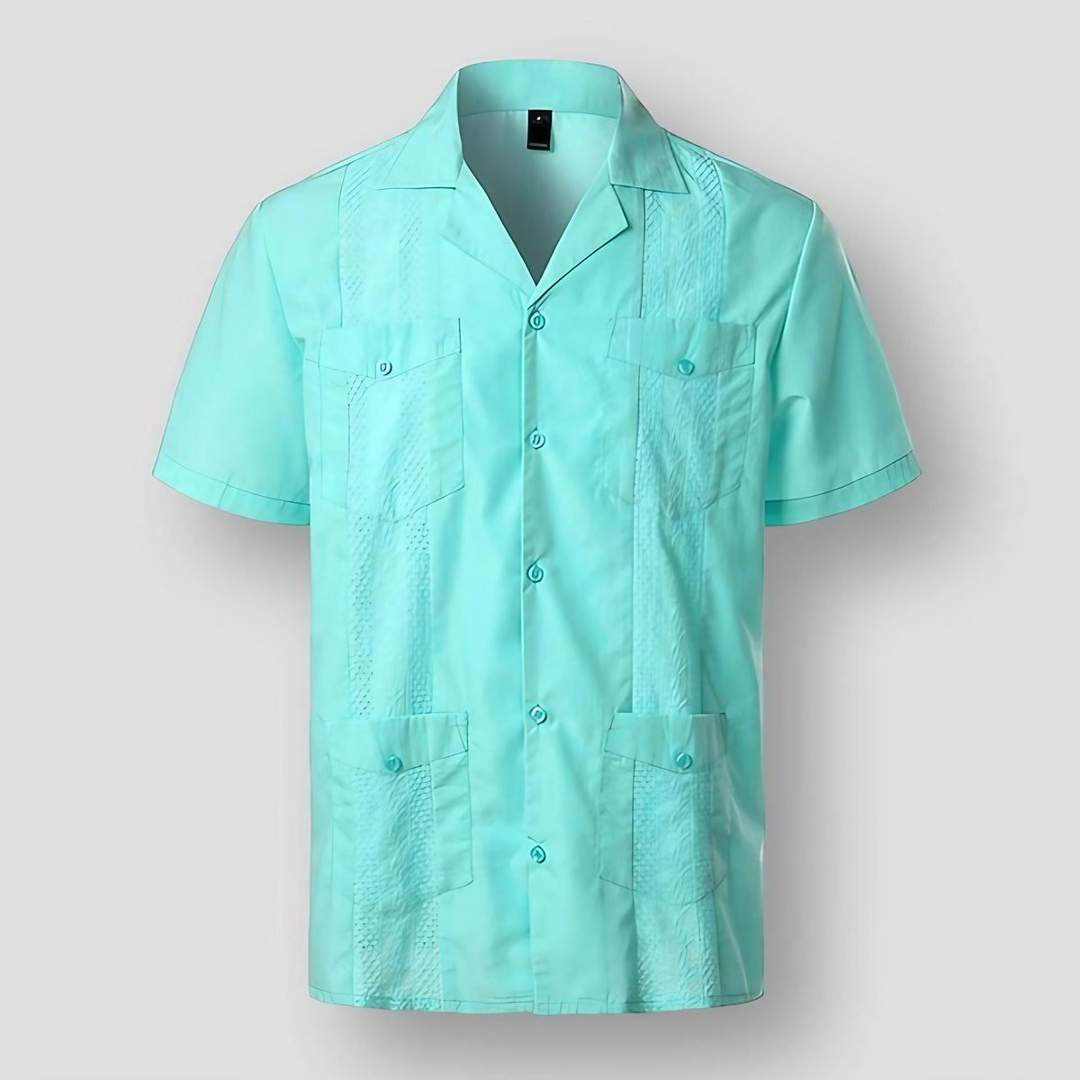 Chemise brodée homme à quatre poches, dix coloris, du S au XL, menthe