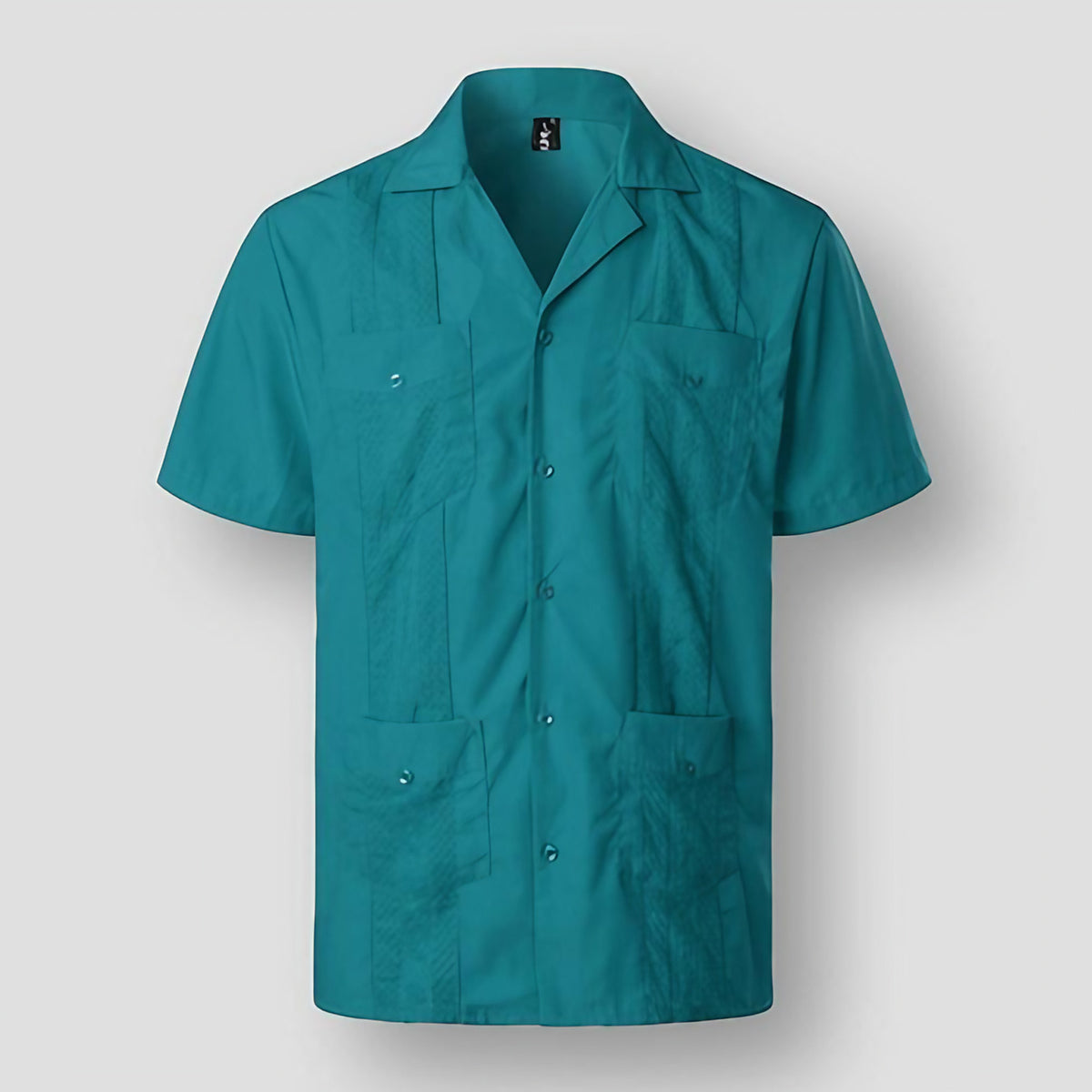 Chemise brodée homme à quatre poches, dix coloris, du S au XL, bleu