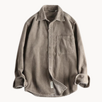 Chemise texturée homme à poches poitrine, coupe décontractée, taupe