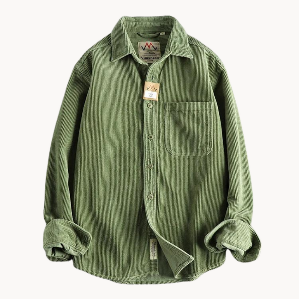 Chemise texturée homme à poches poitrine, coupe décontractée, sauge