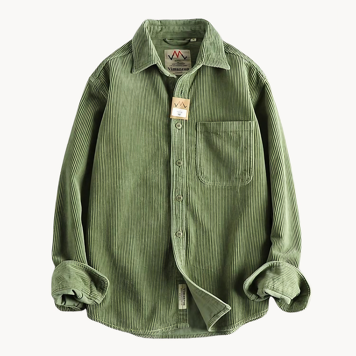 Chemise texturée homme à poches poitrine, coupe décontractée, sauge