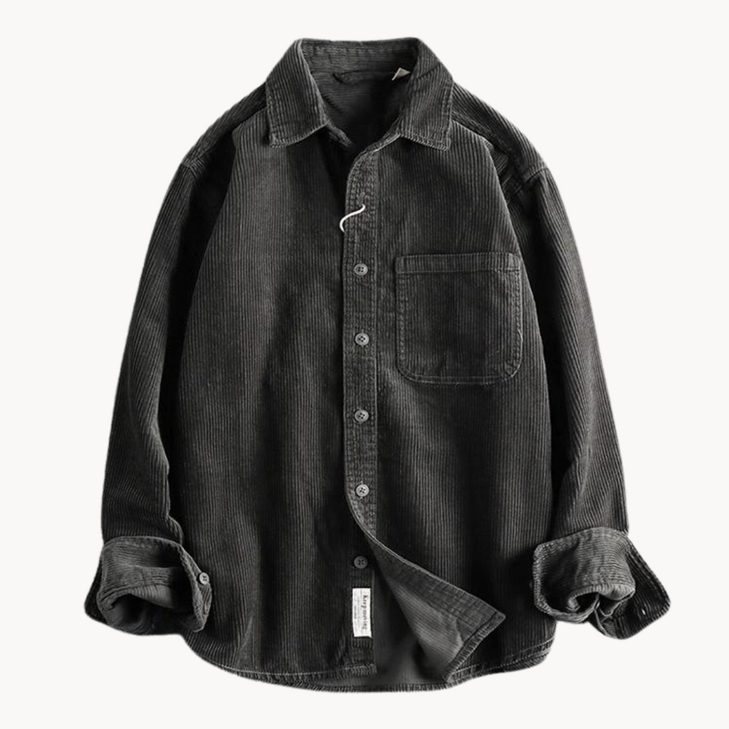 Chemise texturée homme à poches poitrine, coupe décontractée, gris
