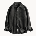Chemise texturée homme à poches poitrine, coupe décontractée, gris