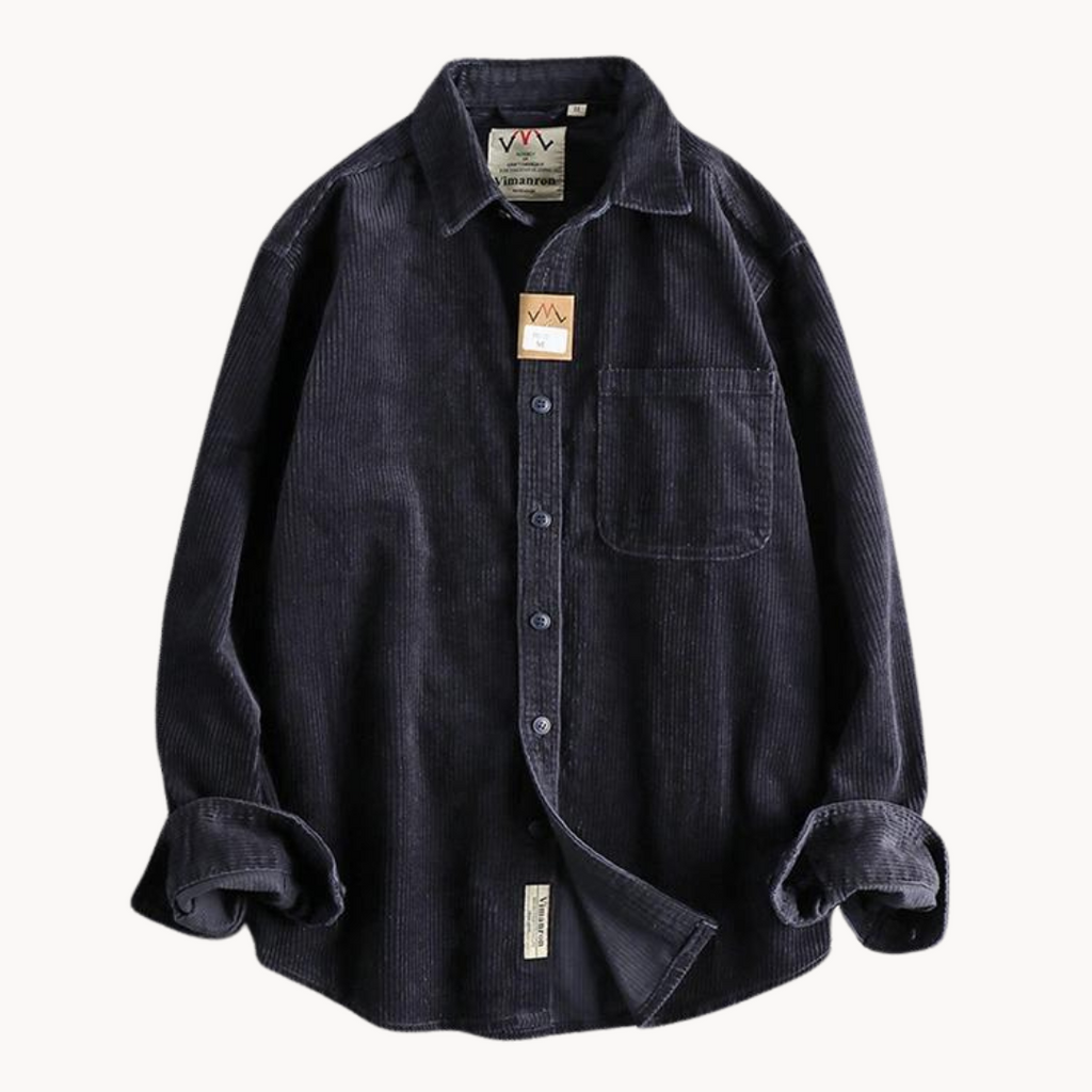Chemise texturée homme à poches poitrine, coupe décontractée, bleu marine