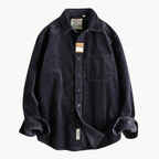 Chemise texturée homme à poches poitrine, coupe décontractée, bleu marine