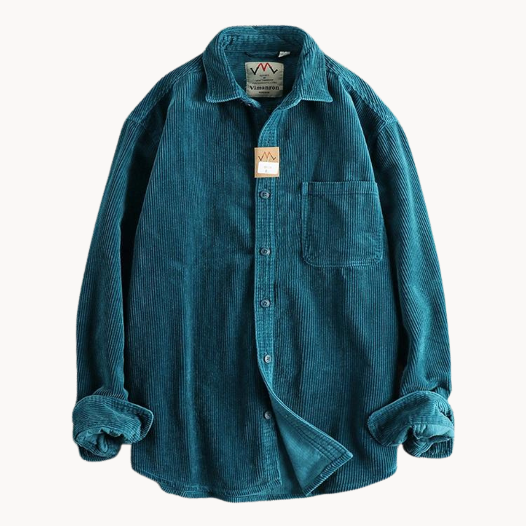 Chemise texturée homme à poches poitrine, coupe décontractée, bleu