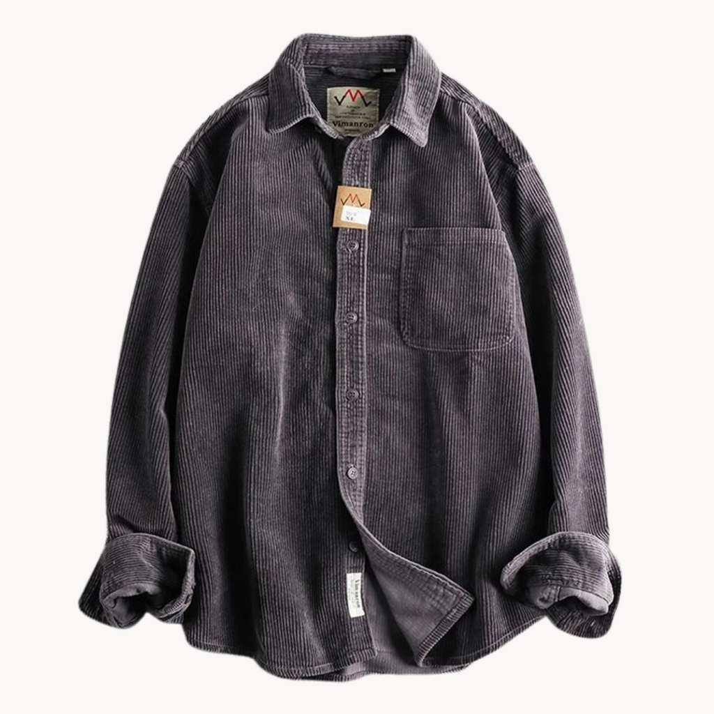 Chemise texturée homme à poches poitrine, coupe décontractée, prune
