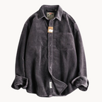 Chemise texturée homme à poches poitrine, coupe décontractée, prune