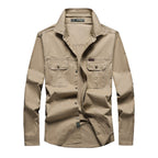 Chemise cargo homme manches longues, poches poitrine, M au 6XL