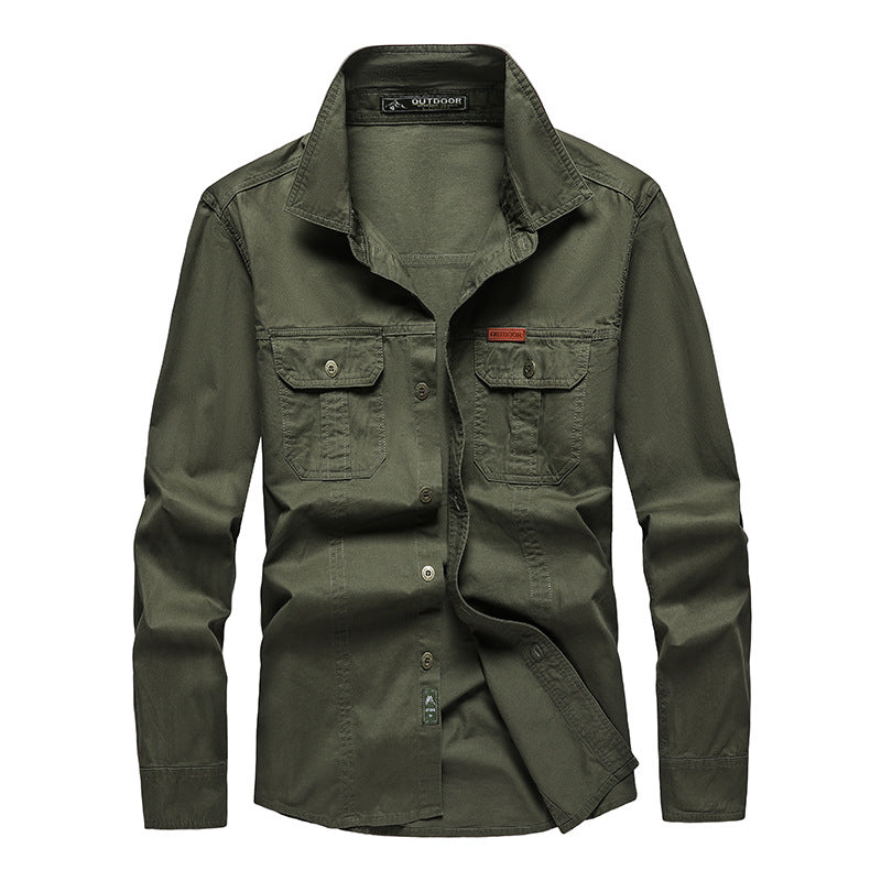 Chemise cargo homme manches longues, poches poitrine, M au 6XL