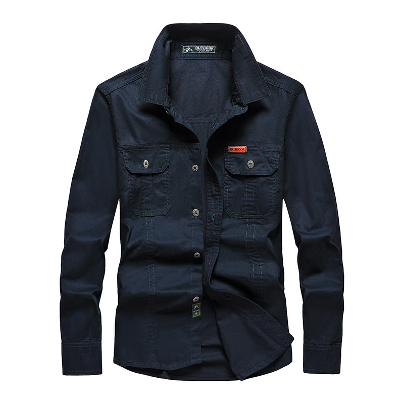Chemise cargo homme manches longues, poches poitrine, M au 6XL