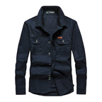 Chemise cargo homme manches longues, poches poitrine, M au 6XL