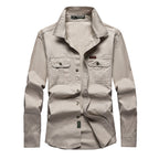 Chemise cargo homme manches longues, poches poitrine, M au 6XL