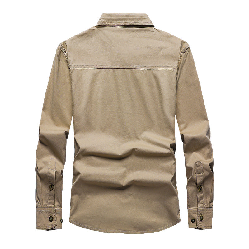 Chemise cargo homme manches longues, poches poitrine, M au 6XL