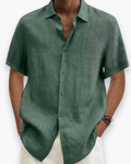 Chemise homme manches courtes, coupe ajustée, du S au 5XL, vert