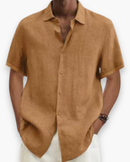 Chemise homme manches courtes, coupe ajustée, du S au 5XL, kaki