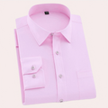 Chemise homme sans repassage, coupe ajustée, six coloris, rose