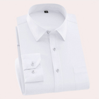Chemise homme sans repassage, coupe ajustée, six coloris, blanc