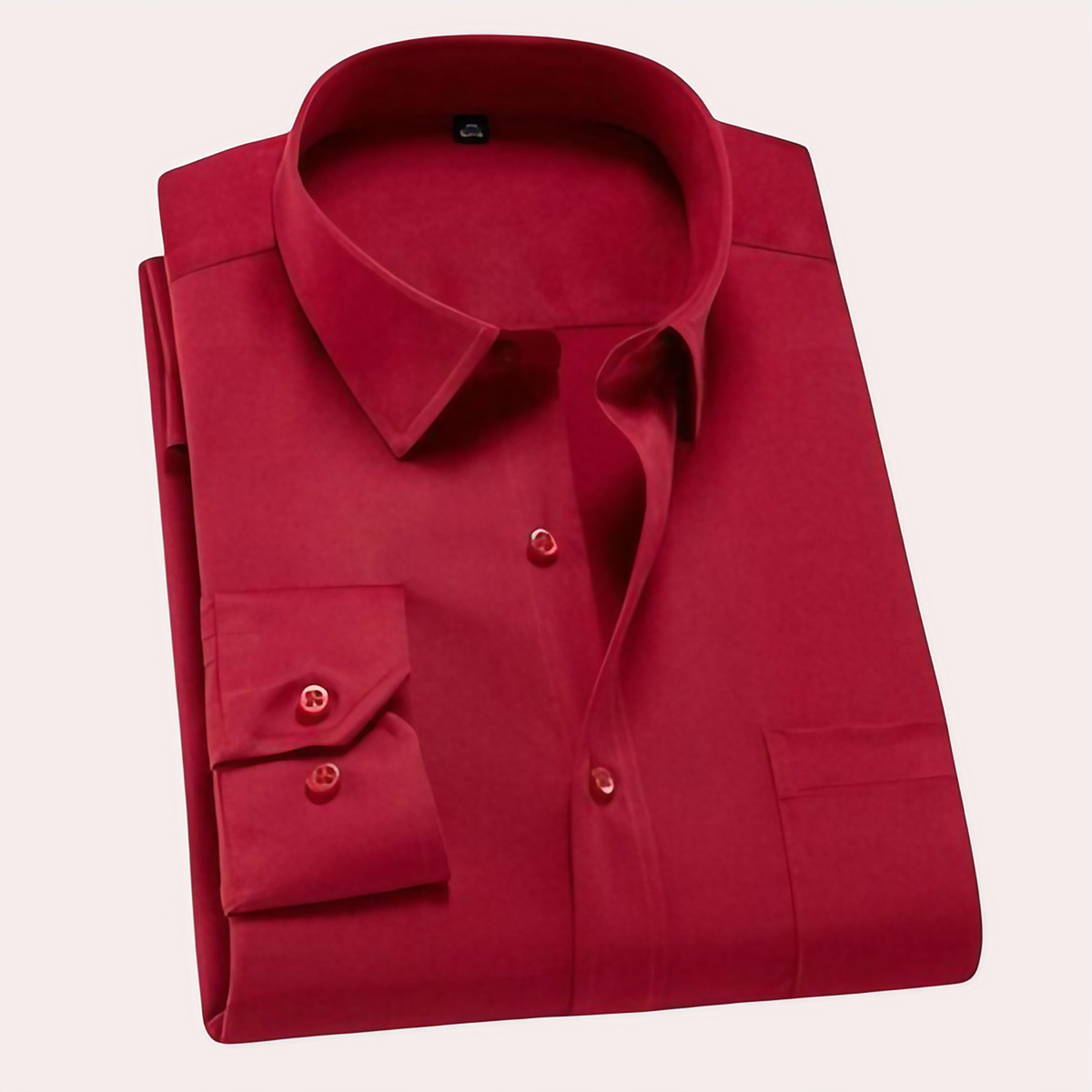 Chemise homme sans repassage, coupe ajustée, six coloris, rouge