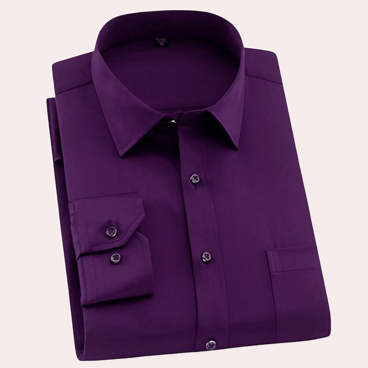 Chemise homme sans repassage, coupe ajustée, six coloris, pourpre