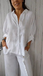 Chemise femme nouée à la taille, huit coloris, du S au 5XL