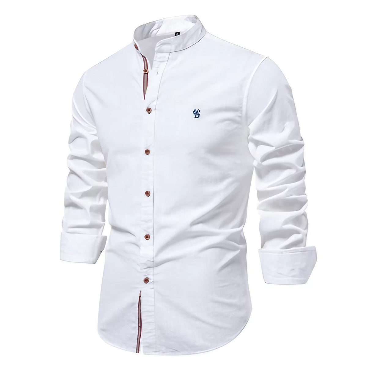 Chemise homme col Mao, coupe ajustée, huit coloris