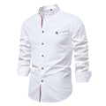 Chemise homme col Mao, coupe ajustée, huit coloris, blanc