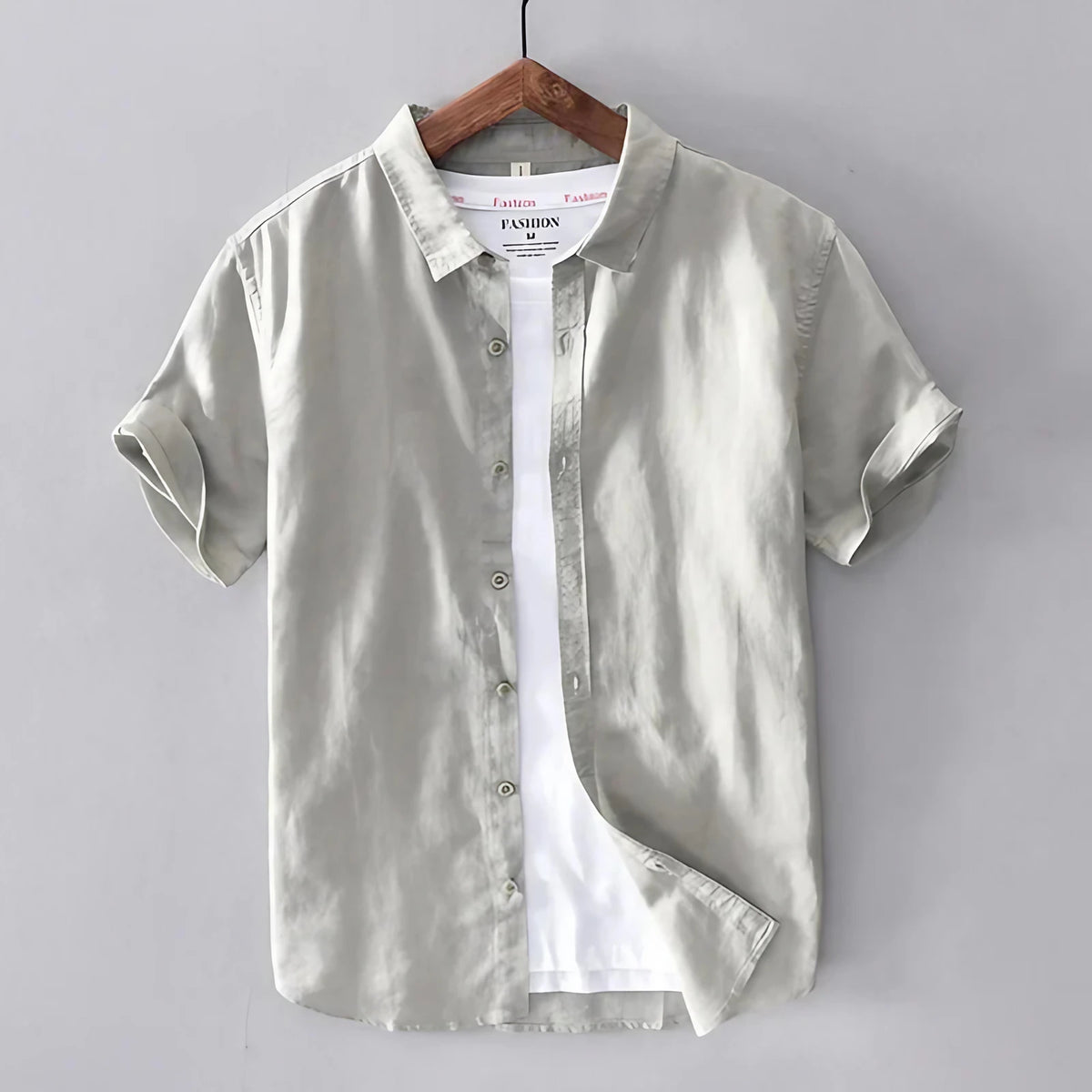 Chemise homme décontractée à col classique, sept coloris, gris
