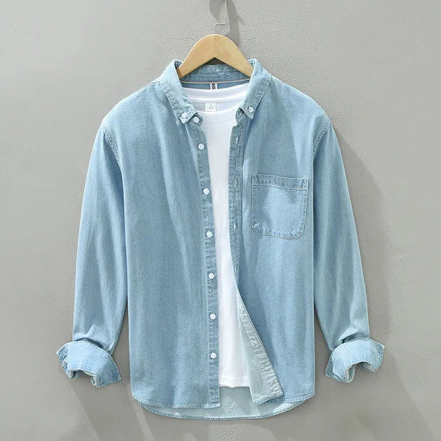 Chemise en jean homme, coupe classique, du XS au 2XL