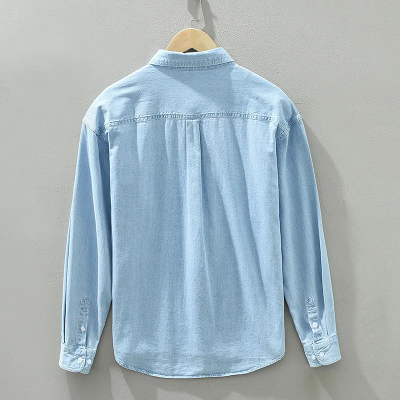 Chemise en jean homme, coupe classique, du XS au 2XL