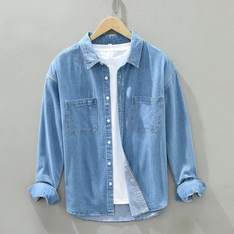 Chemise en jean homme, coupe classique, du XS au 2XL