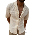Chemise d'été homme coupe ample, cinq coloris, du S au 3XL, beige