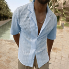 Chemise d'été homme coupe ample, cinq coloris, du S au 3XL, bleu