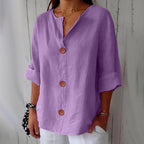 Chemise femme d'été coupe fluide, onze coloris, du S au 5XL, violet