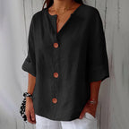 Chemise femme d'été coupe fluide, onze coloris, du S au 5XL, noir